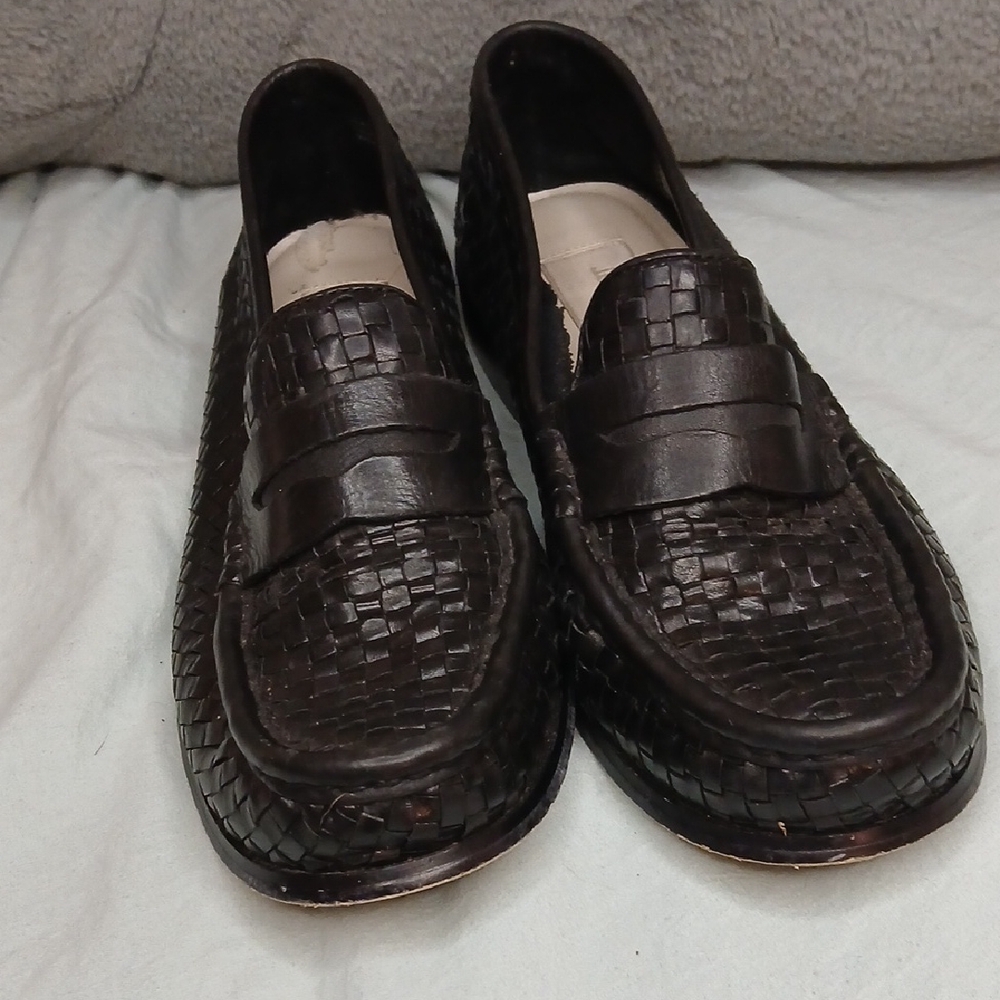 Jones New York Dark Brown Woven Penny Loafers
